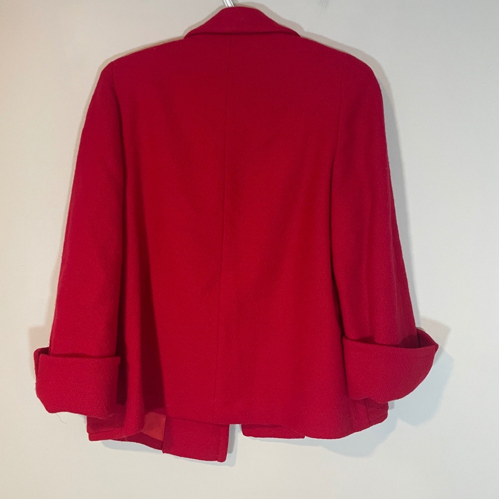 Vintage Maurice Original Red Beaded Crest Blazer Jacket Peaked Lapel Cuffed S/M - Picture 8 of 8